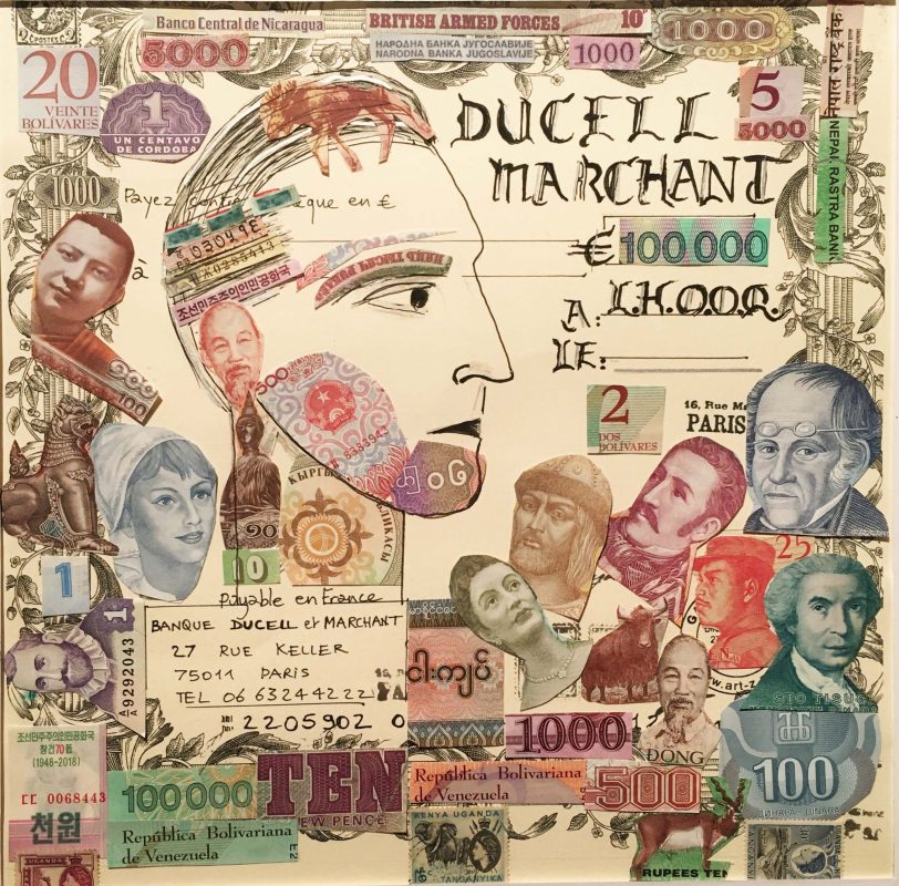 Banque Ducell Marchant 4, collage sur papier 29,5 x 29,5cm jpg