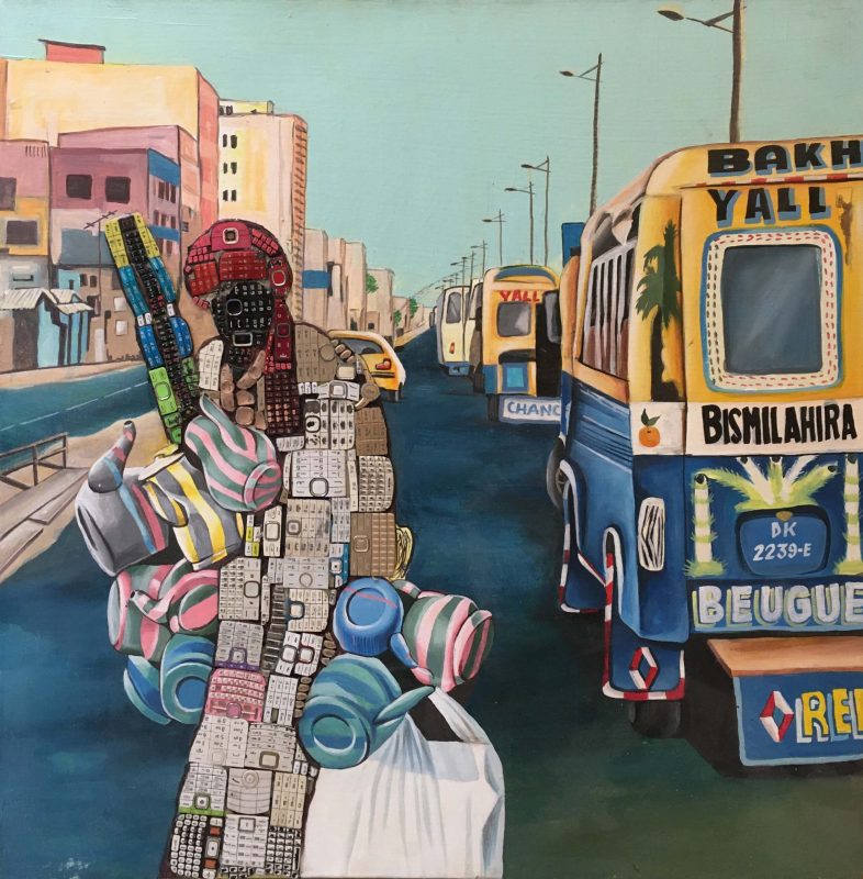 Scène de rue à Dakar, 2019, 80 x 80cm