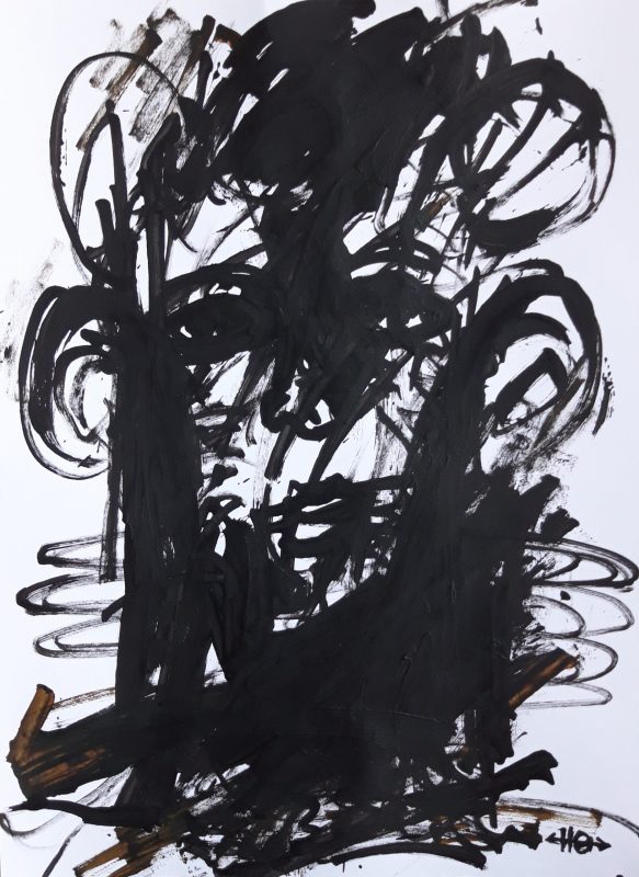 Tête noire I, 2020, encre sur papier, 40 x 29,5 cm, 450€